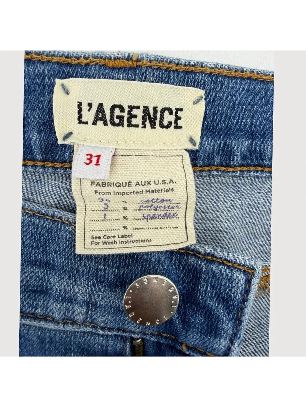 L'AGENCE Jaden High Rise Cropped Bootcut Jeans 31